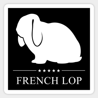 French Lop Rabbit White Silhouette Magnet